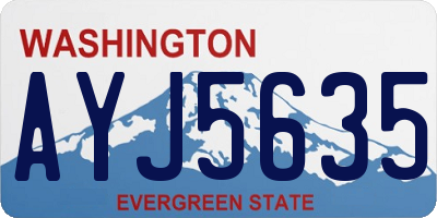 WA license plate AYJ5635