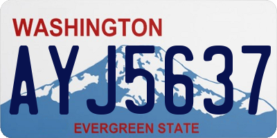WA license plate AYJ5637