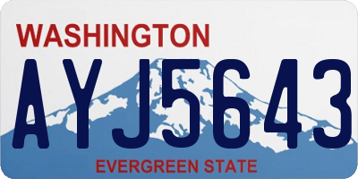 WA license plate AYJ5643