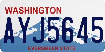 WA license plate AYJ5645