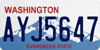 WA license plate AYJ5647