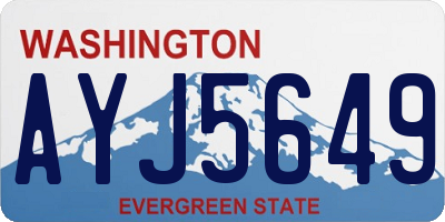 WA license plate AYJ5649