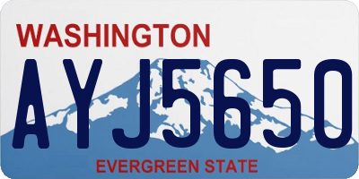 WA license plate AYJ5650