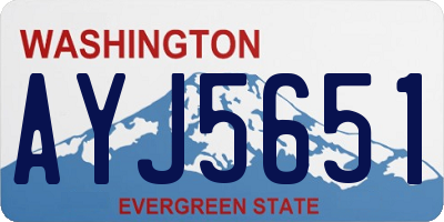 WA license plate AYJ5651