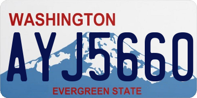 WA license plate AYJ5660