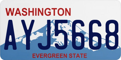 WA license plate AYJ5668