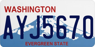 WA license plate AYJ5670