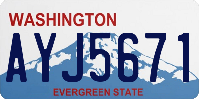 WA license plate AYJ5671