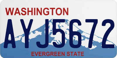 WA license plate AYJ5672
