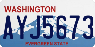 WA license plate AYJ5673