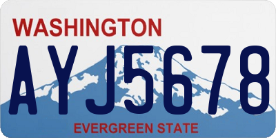 WA license plate AYJ5678