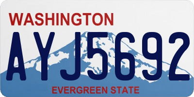 WA license plate AYJ5692