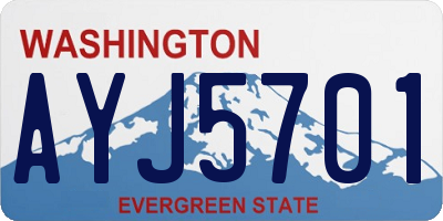 WA license plate AYJ5701