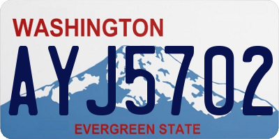 WA license plate AYJ5702