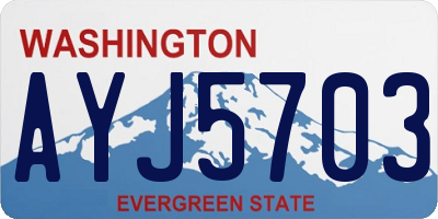 WA license plate AYJ5703