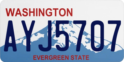 WA license plate AYJ5707