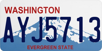 WA license plate AYJ5713