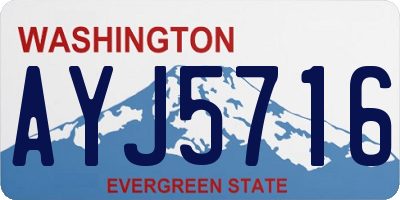 WA license plate AYJ5716