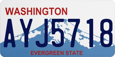 WA license plate AYJ5718