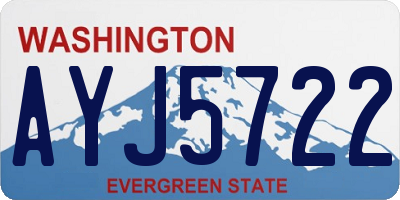 WA license plate AYJ5722