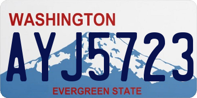 WA license plate AYJ5723