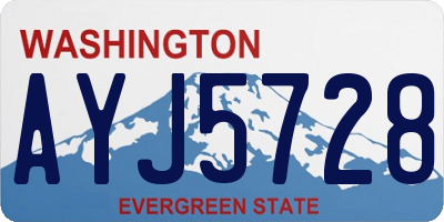 WA license plate AYJ5728