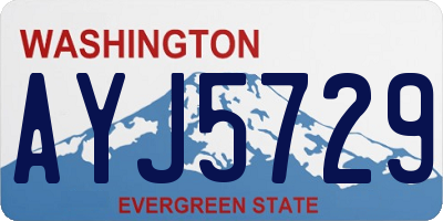 WA license plate AYJ5729