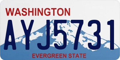 WA license plate AYJ5731