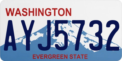WA license plate AYJ5732