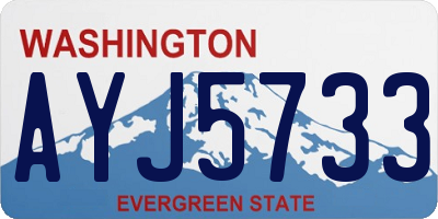 WA license plate AYJ5733