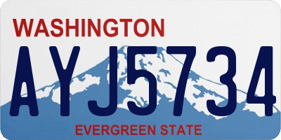 WA license plate AYJ5734