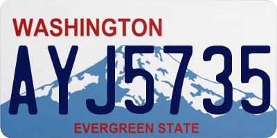 WA license plate AYJ5735