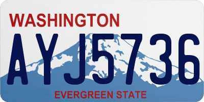 WA license plate AYJ5736