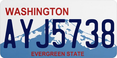 WA license plate AYJ5738