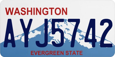 WA license plate AYJ5742