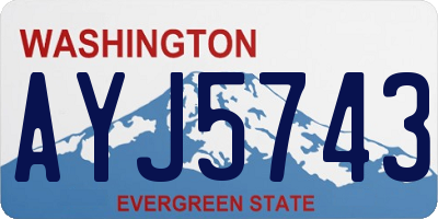 WA license plate AYJ5743