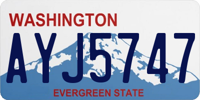 WA license plate AYJ5747