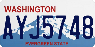 WA license plate AYJ5748