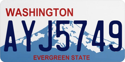 WA license plate AYJ5749