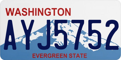 WA license plate AYJ5752