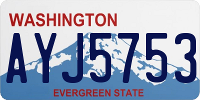 WA license plate AYJ5753