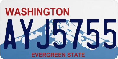 WA license plate AYJ5755