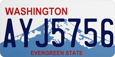 WA license plate AYJ5756