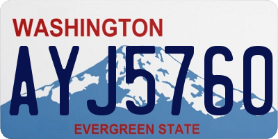 WA license plate AYJ5760