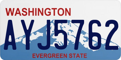 WA license plate AYJ5762