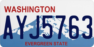 WA license plate AYJ5763