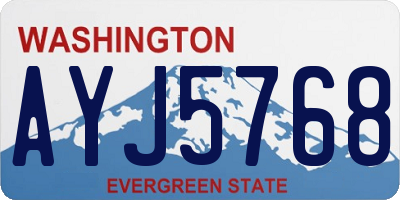WA license plate AYJ5768