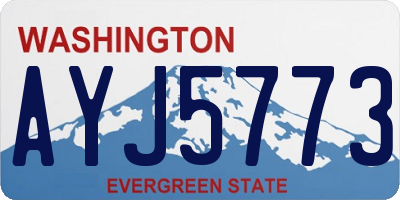 WA license plate AYJ5773