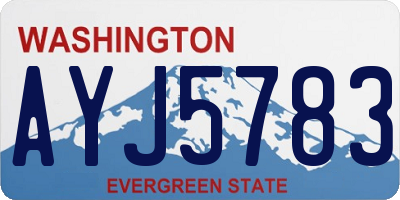 WA license plate AYJ5783