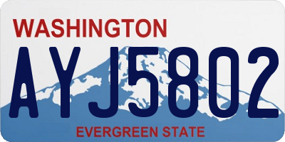 WA license plate AYJ5802